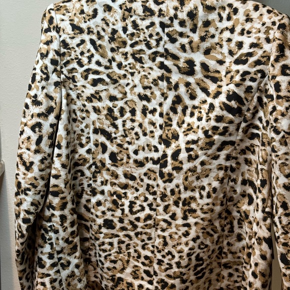 jacket, Calvin Klein leopard animal pattern lined 14W faux pockets office casual - Picture 7 of 9